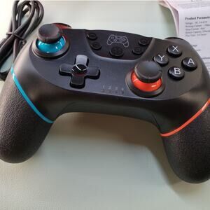 Diswoe Wireless pro gamepad for Switch, Switch Lite and PC. Rechargeable. Black